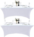 2-Pack 6ft White Spandex Table Covers by Unknown