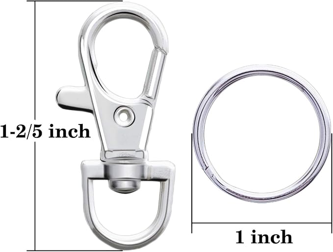 Metal Swivel Lanyard Snap Hooks and Split Key Rings Chain Hook Keychain - Image 5