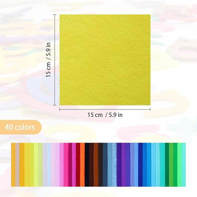 40 Pcs Felt Fabric Sheet, 1mm Thick - Image 3
