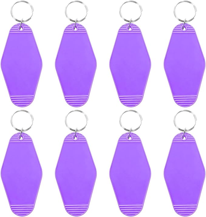 8PCS Motel Keychain Blank Hotel Key Tags Holder by PPhtony