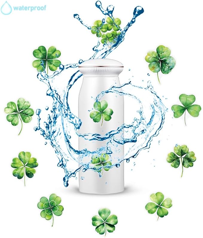 50Pcs Lucky Four Leaf Clover Stickers Transparent Aesthetic Green Leaf Stickers - Image 2
