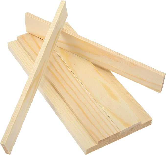 MECCANIXITY 10Pcs Wood Strips Slats, 3/16" x 1‑1/4" x 8" Thin Wood Sticks Flat by MECCANIXITY