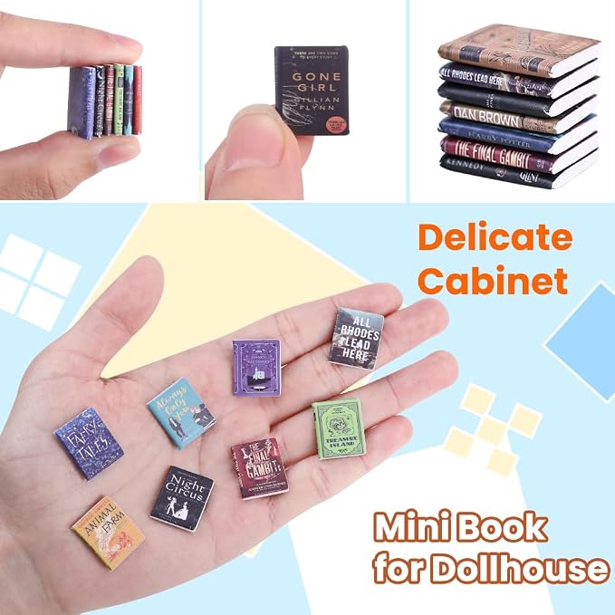 DIYDEC 300pcs Mini Books Miniatures Dollhouse Books - Image 3
