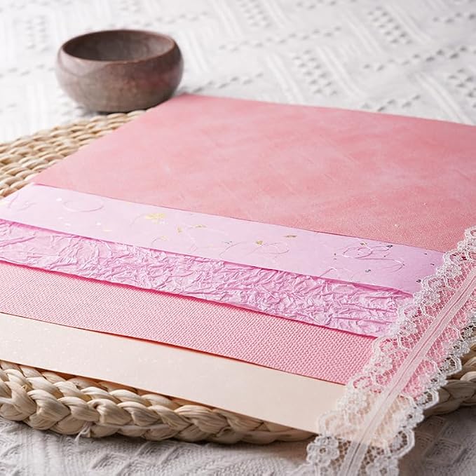 15Pcs Handmade Scrapbook Art Craft Textured Paper Colorful A5 sheet Mesh - Image 4