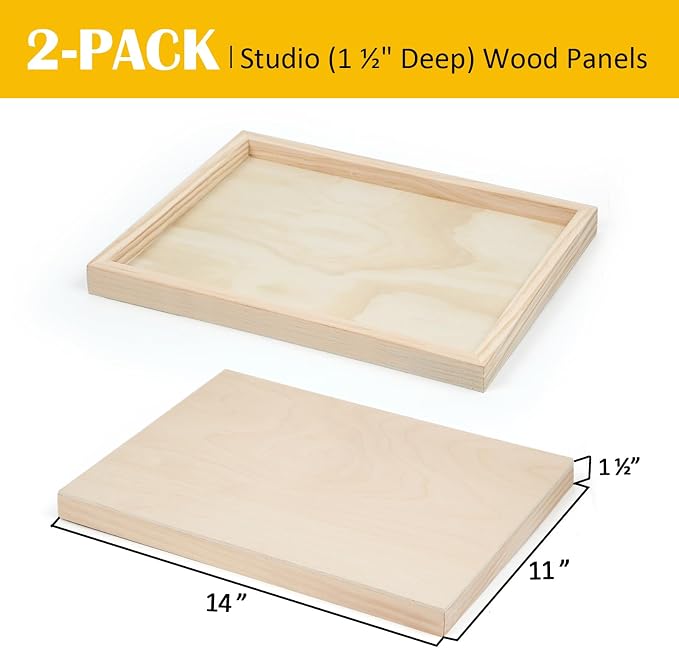 Falling in Art 2 Pack 11x14'' Unfinished Gallery Birch Wood Canvas Panels | 1 - Image 2