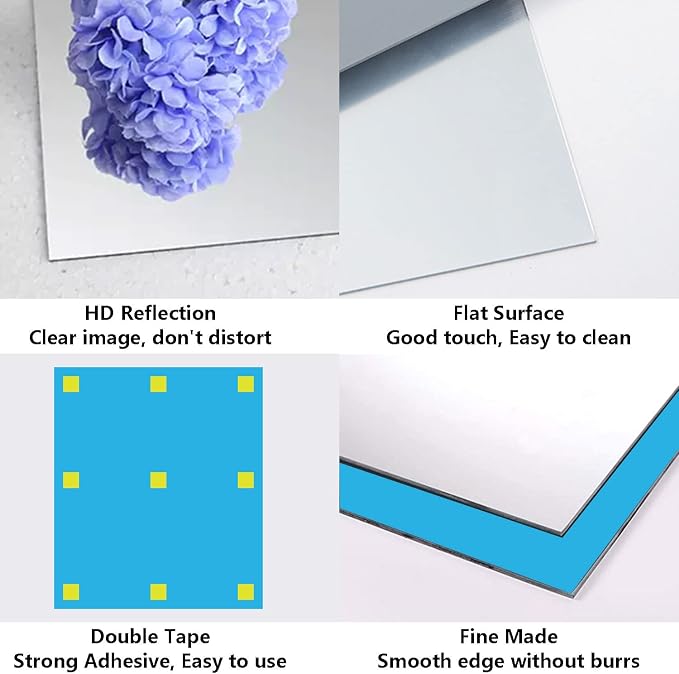 A2 Acrylic Mirror Sheet for Wall, 16.5 x 23.2 x 1Pcs | Large Rectangular Mirror - Image 3