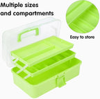 Small Toolbox with Handle, Tackle Box 3-Layer Craft Organizers, Portable - Image 4
