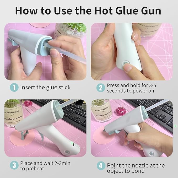 Cordless Hot Glue Gun, Fast Preheat, 2.6Ah Rechargeable Battery, Smart Auto - Image 8