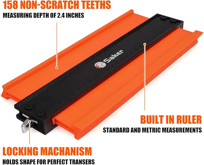 Saker Contour Gauge Profile Tool- Adjustable Lock-Precisely Copy Irregular - Image 7