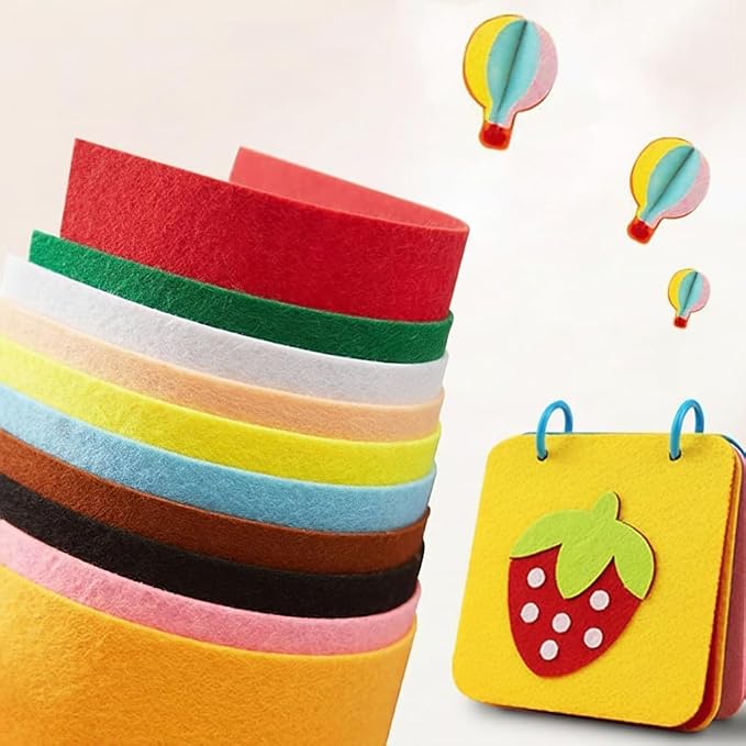 12 PCS Felt Fabric Sheets Black and White, 7.87 * 11.8 inch A4 Stiff Felt - Image 3
