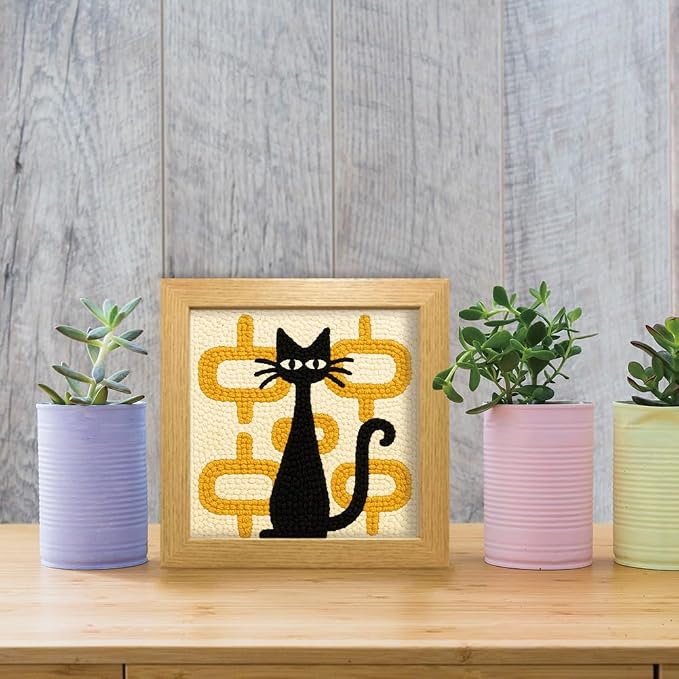 FREEBLOSS DIY Punch Needle Kit Abstract Cat Punch Needle Embroidery Wall - Image 5