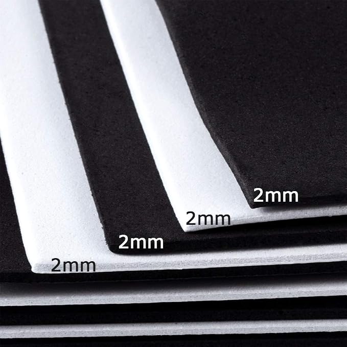 BENECREAT 20 Sheets Black & White A4 EVA Foam - 2mm Thick Craft Foam - Image 4