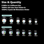 2100Pcs Self Adhesive Pearls and Rhinestone Sticker, Stick on Rhinestone Hair - Image 3