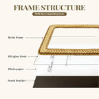 Cuspin Gold 4x6 Picture Frame, Ornate Decorative Rattan Resin Photo Frame - Image 5