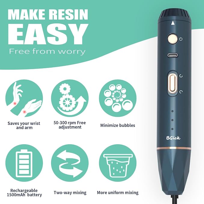 Upgraded Resin Mixer, Handheld Rechargeable Mixer - Image 2