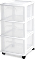 HOMZ Drawer Tower, 3-Tier Rolling Storage Cart by Homz