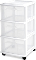 HOMZ Drawer Tower, 3-Tier Rolling Storage Cart by Homz