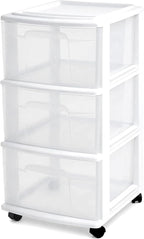 HOMZ Drawer Tower, 3-Tier Rolling Storage Cart by Homz