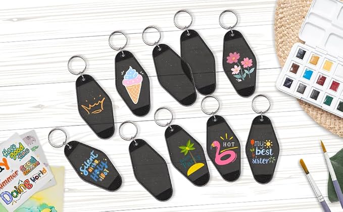 Yoption 50pcs Blank Motel Keychain Bulk - Image 2