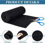 BENECREAT Black Felt Roll, 118x11.81 Inch Craft Felt Fabric Soft Fabric Sheets - Image 4
