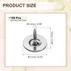 uxcell 150Pcs Upholstery Tacks, 11mmx10mm Flat Head Thumb Tack Decorative - Image 2