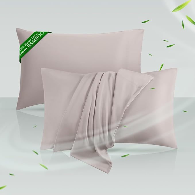 Cooling Pillowcases Queen Size Set of 2, Viscose Derived from Bamboo by HOTSLEEPERSHEETS