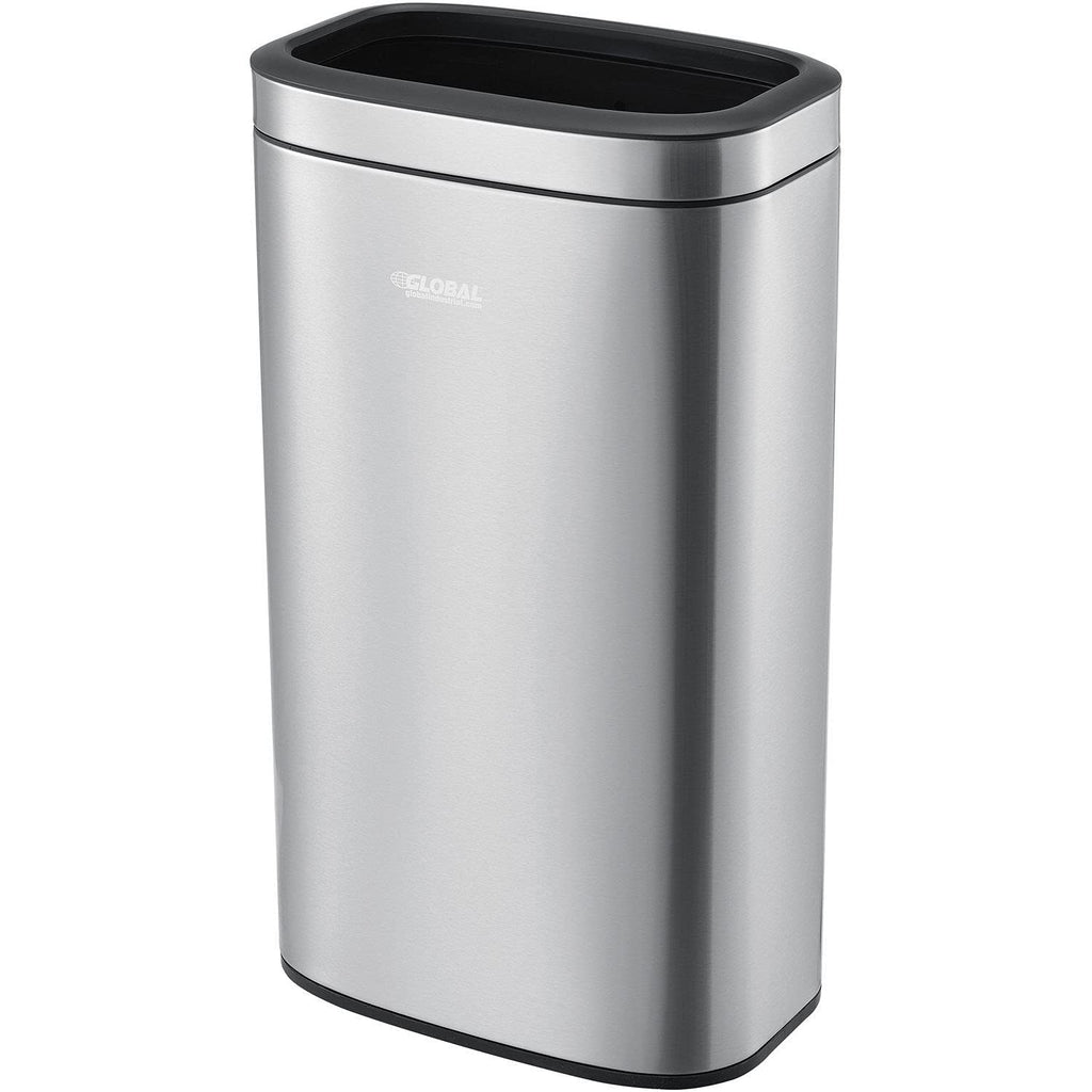 Global Industrial 8 Gallon Stainless Steel Slim Open Top Receptacle