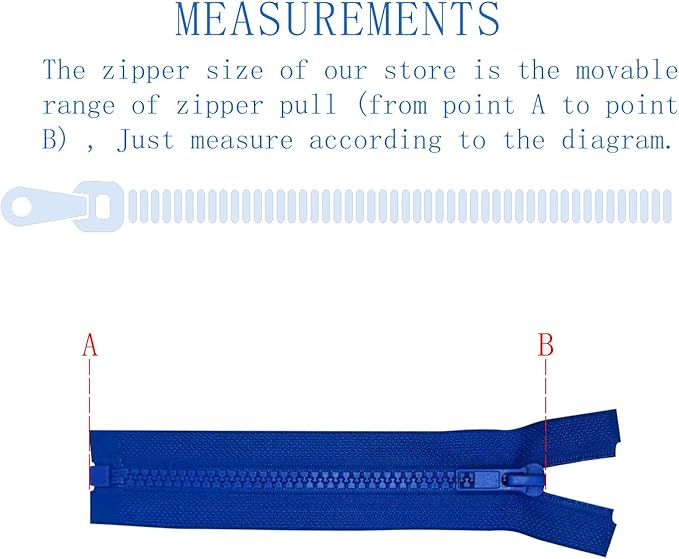ANPURZII 2PCS #5 19 Inch Ocean Blue Separating Jacket Zippers - Image 2