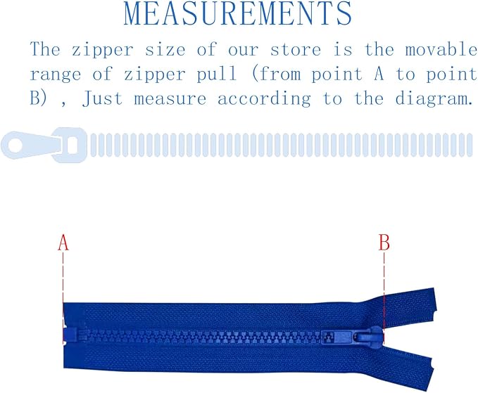 ANPURZII 2PCS #5 40 Inch Ocean Blue Separating Jacket Zippers - Image 2