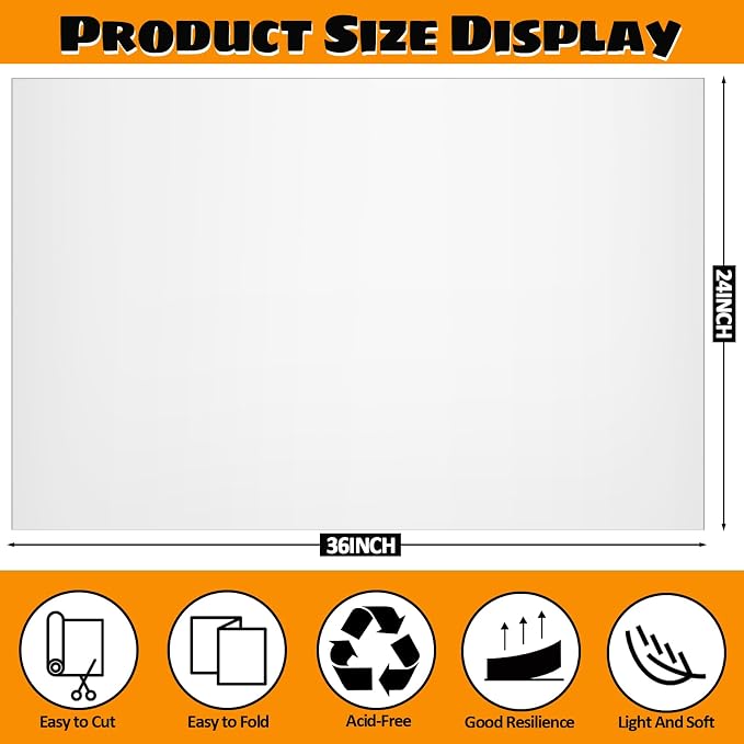 200 Sheets 24"x36" Acid Free Archival Tissue Paper Unbuffered No Acid Paper | - Image 2