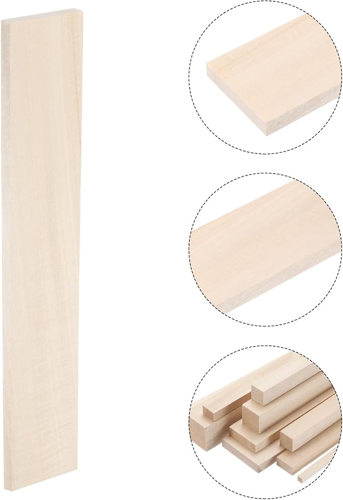 MECCANIXITY 6pcs Wood Sticks, 3/8"x 2.2" x 12" Rectangle Wooden Cube Wood - Image 3