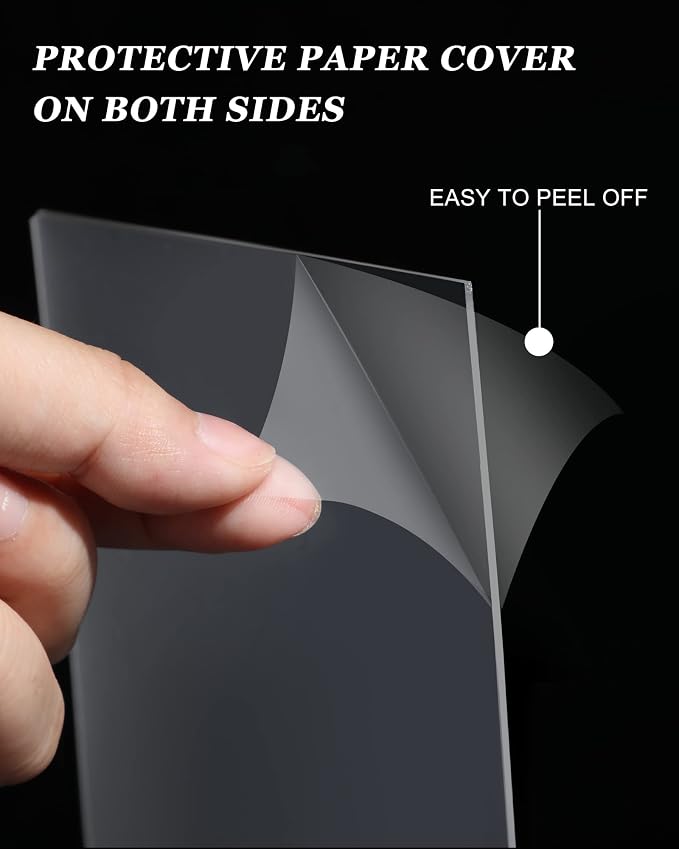 Youyole 50 Pcs 5x7 Inch Clear Acrylic Sheets 1mm/0.04" Thick Blank Panel - Image 3