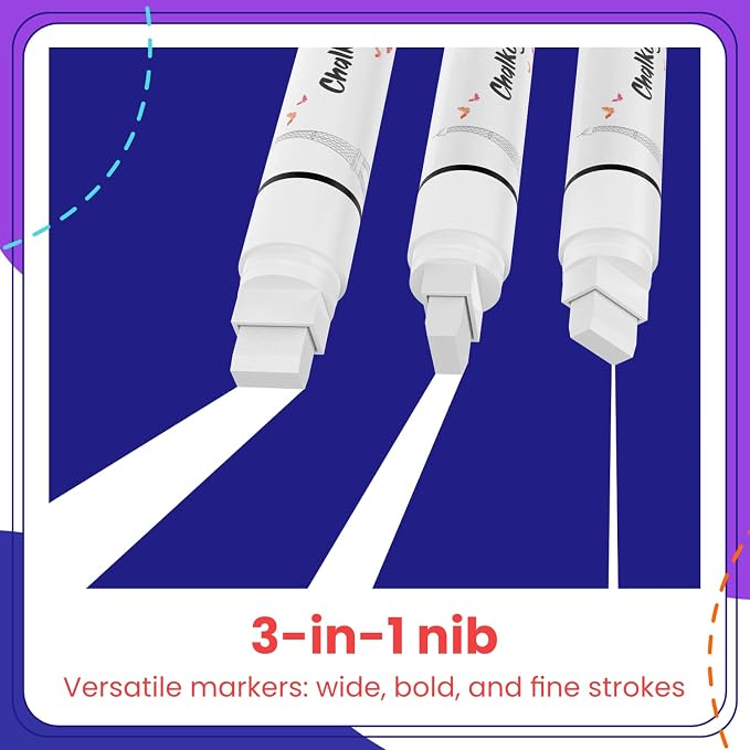 White Jumbo Chalk Markers - 15mm Window Markers | Pack of 2 White pens - Use on - Image 3