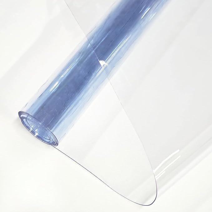 Clear Vinyl Fabric for Sewing, Transparent PVC Vinyl Roll 11.8" x 48" Super by JERLITU
