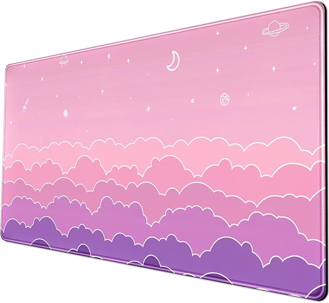 Kawaii Mouse Pad Desk Gaming Accessories Cute Clouds XXL Mouse Pad Pink Anime - Image 5