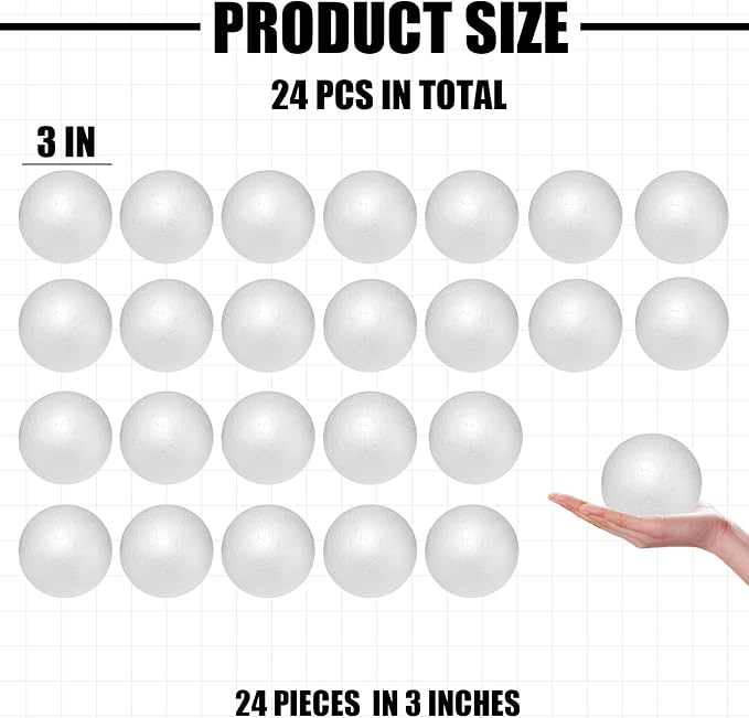 Styrofoam Balls 3 Inch, DIY Craft Giant Foam Balls - Image 2