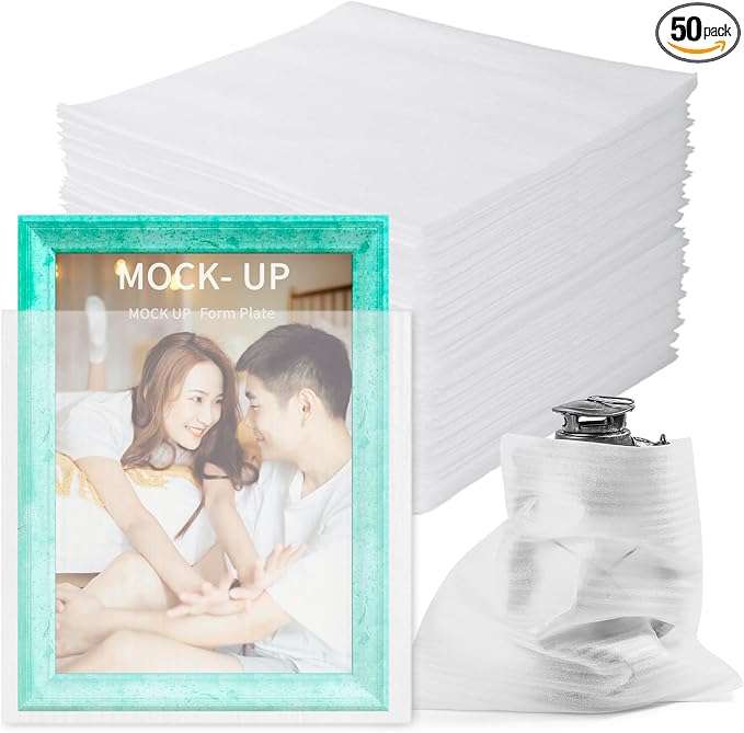 50 Pack Cushion Foam Pouches12x12 Inch, Foam Packing Pouches Protect Mugs by APOCHON