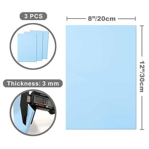 Light Baby Blue Cast Acrylic Sheets 1/8 Thick, 12x8 inch, - Image 2