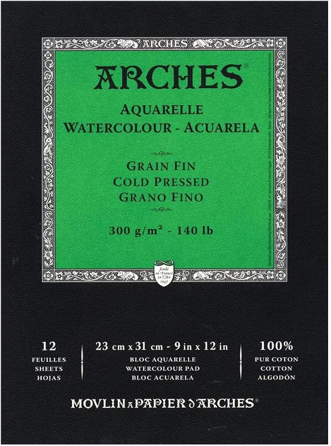 Arches Watercolor Paper Pad, 140 Pound, Cold Press, 12 Sheets/Pack, Case of 3 - Image 2