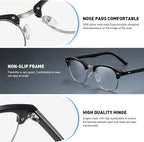 Blue Light Blocking Glasses Vintage Half Frame UV Clear Lens Anti Eyestrain - Image 4