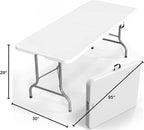 VINGLI 8 Foot Plastic Folding Table Portable Long Table - Image 3