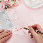 BENECREAT 20PCS 3.5x2 Inch Clear Acrylic Sheet Rectangle Table Place Cards Name - Image 3