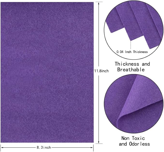 HaoFeiJH Purple Felt Fabric Sheets - Image 2