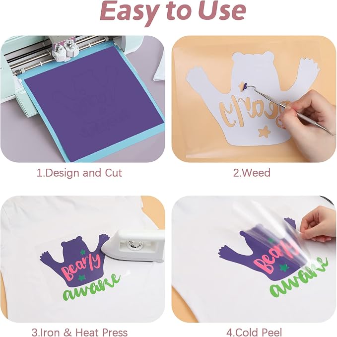 HTVRONT HTV Vinyl Rolls Heat Transfer Vinyl - Image 5