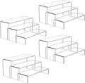 Goabroa 12 Pcs 8'' Clear Display Shelf, 3 Tiers 4mm Thick Transparent Display by Goabroa