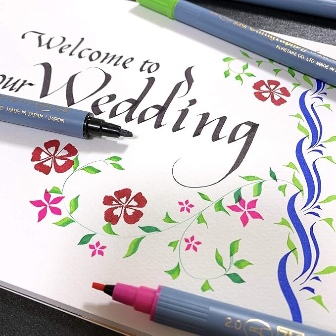 Kuretake ZIG Calligraphy Pens, 2mm. 3.5mm Dual Tip Markers, AP-Certified - Image 6