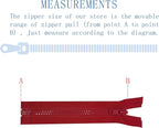 ANPURZII 2PCS #5 26 Inch Red Separating Jacket Zippers - Image 2