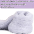 QMNNMA Wool Roving Bulk, 8.82oz Needle Felting Wool-Gray | Wool Roving - Image 3