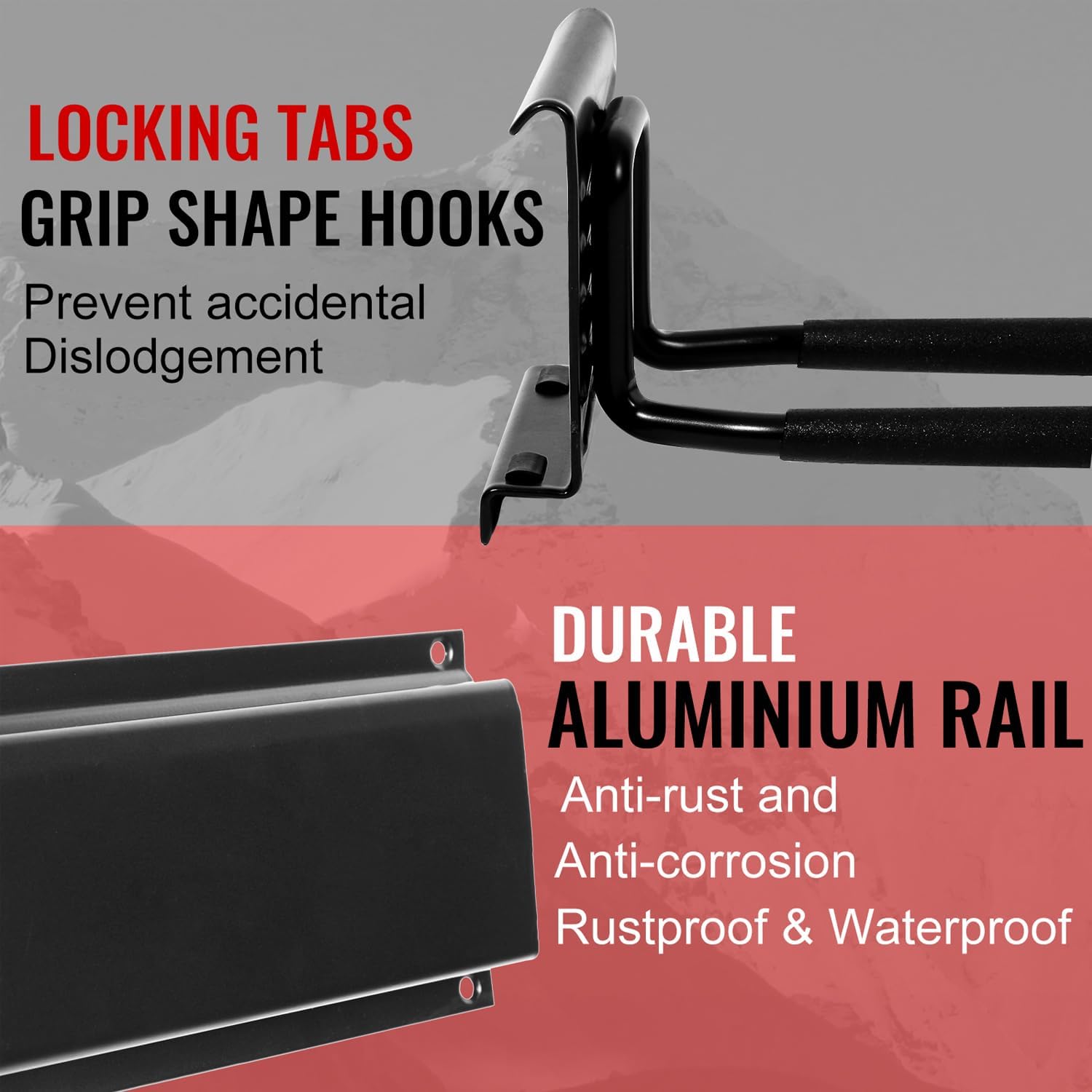 Wall Mount Tool Storage Rack, Garage Organization, Heavy Duty Garage Storage Tool Organizer, Garden Tool Wall Hooks and Hangers, Hold Up to 350lbs Black