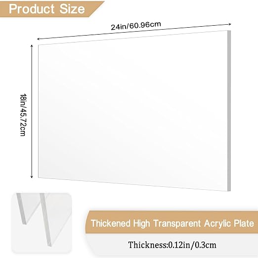 2 Pieces 1/8" Thick Acrylic Sheets, Plexiglass Sheets, Photo Frames - Image 2